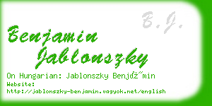 benjamin jablonszky business card
